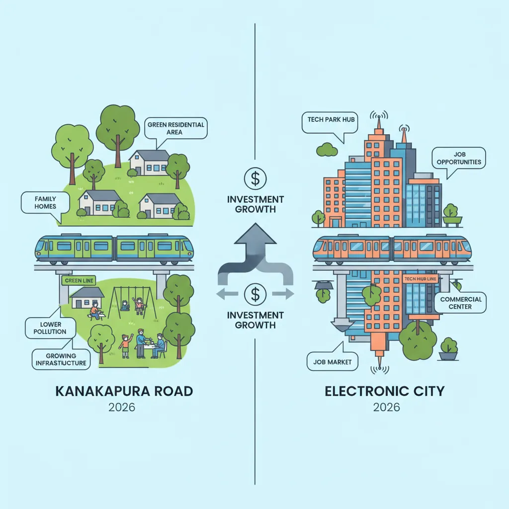 Kanakapura Road vs Electronic City: Where Should Homebuyers Invest in 2026? Kanakapura Road vs Electronic City: Where Should Homebuyers Invest in 2026?